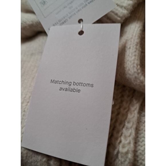 Auden Sweater Knit Wide Leg Pajama Set Cream Color Womens Size Large - Picture 11 of 12